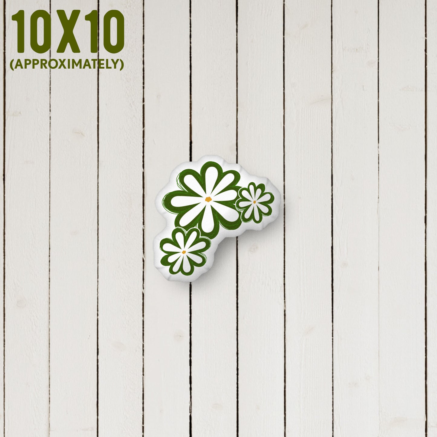 Daisy Organic-shaped Pillow | Home Decor | Plush Art Throw Pillow | Small 10x10 Approximately