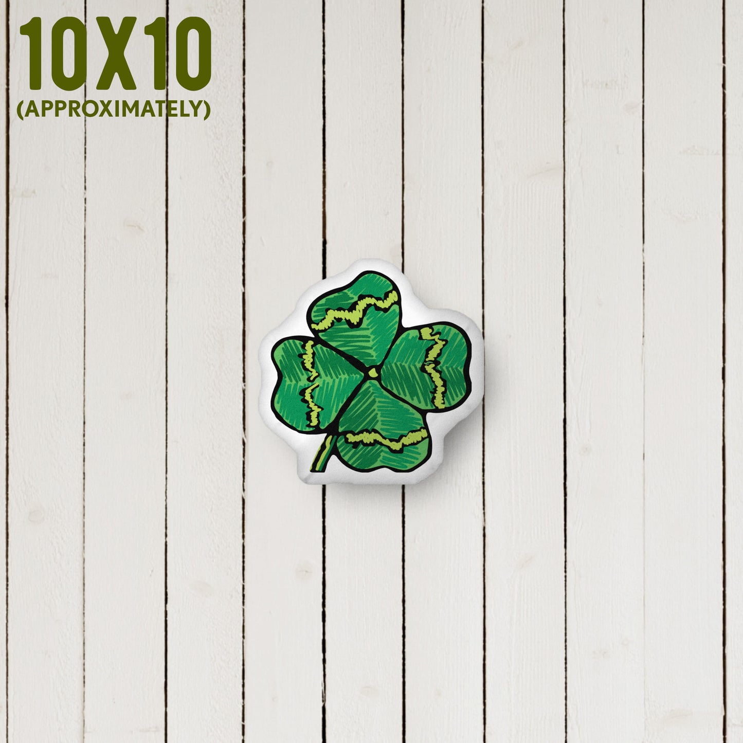 Lucky Four-leaf Clover Shaped Pillow | Rococo | Outdoorsy Girl Gift | Charms | Home Decor Throw Pillow | Apartment Decor | Vintage Elegance | Small 10 x 10 inches