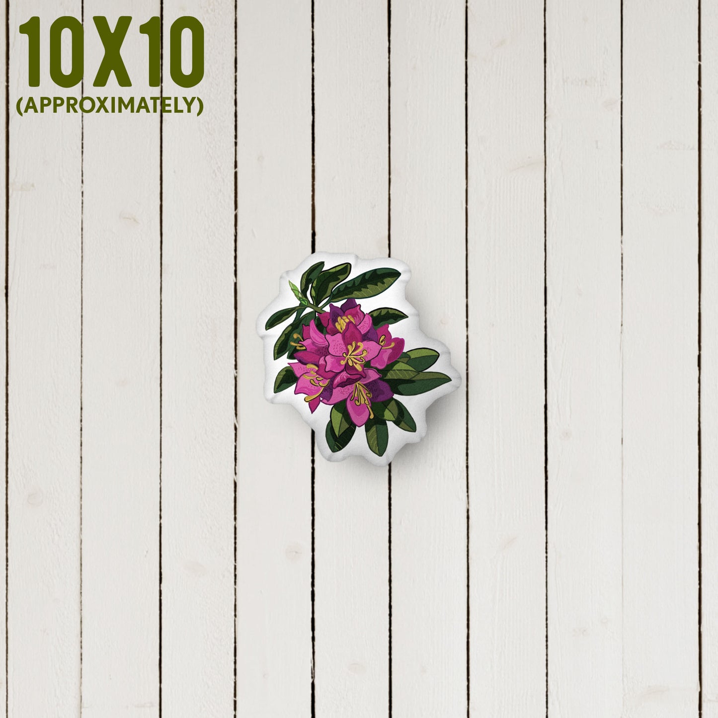 Rhododendron Flower-Shaped Pillow | Rococo Style | Outdoorsy Girl Gift | Bow Charm | Home Decor Throw Pillow | Apartment Decor | Vintage Elegance | Small 10 x 10 inches approximately