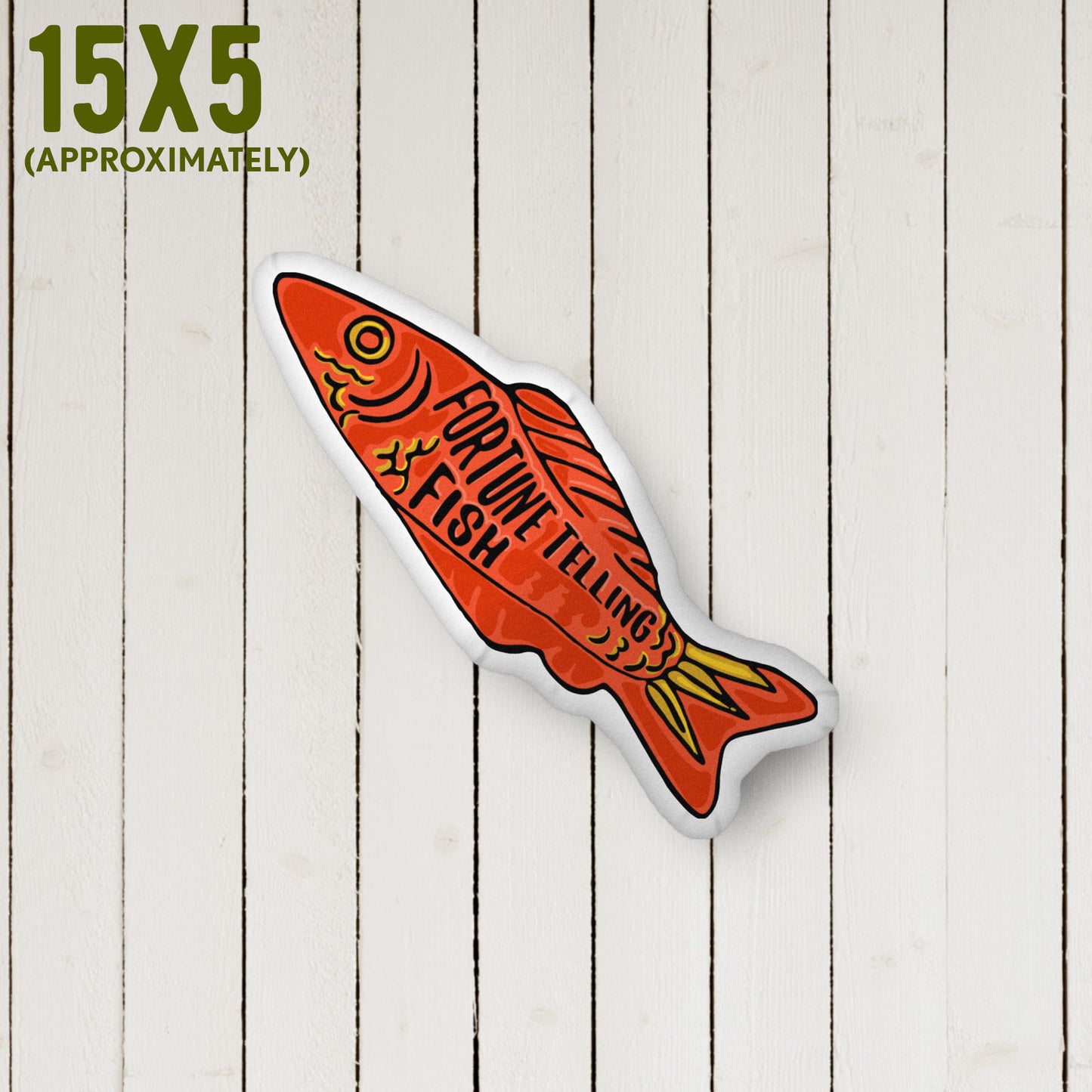 Fortune Telling Fish Shaped Pillow | Rococo Style | Outdoorsy Girl Gift | Vintage Charm | Home Decor Throw Pillow | Apartment Decor | Medium 15 x 5 inches approximately