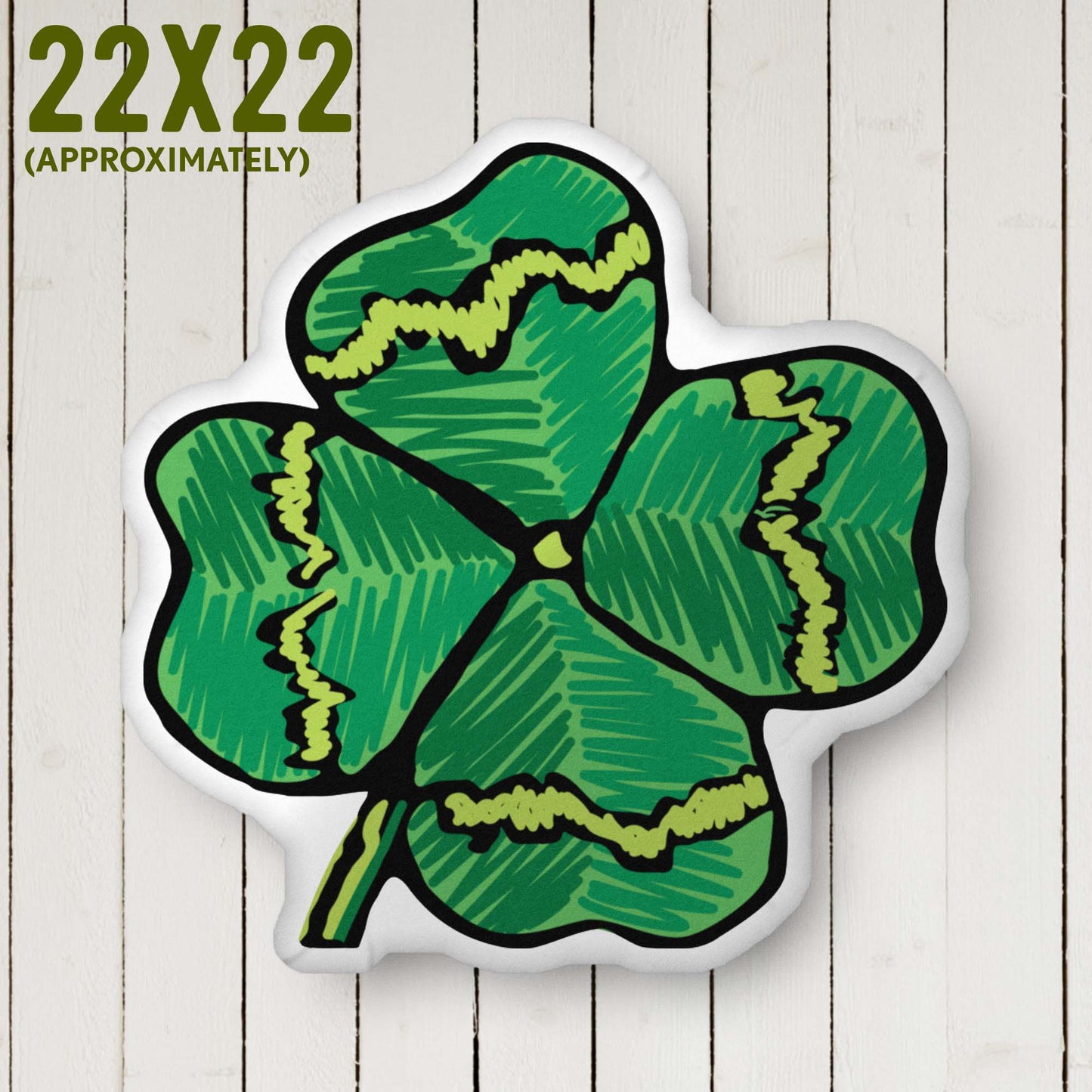 Lucky Four-leaf Clover Shaped Pillow | Rococo | Outdoorsy Girl Gift | Charms | Home Decor Throw Pillow | Apartment Decor | Vintage Elegance | Large 22 x 22 inches