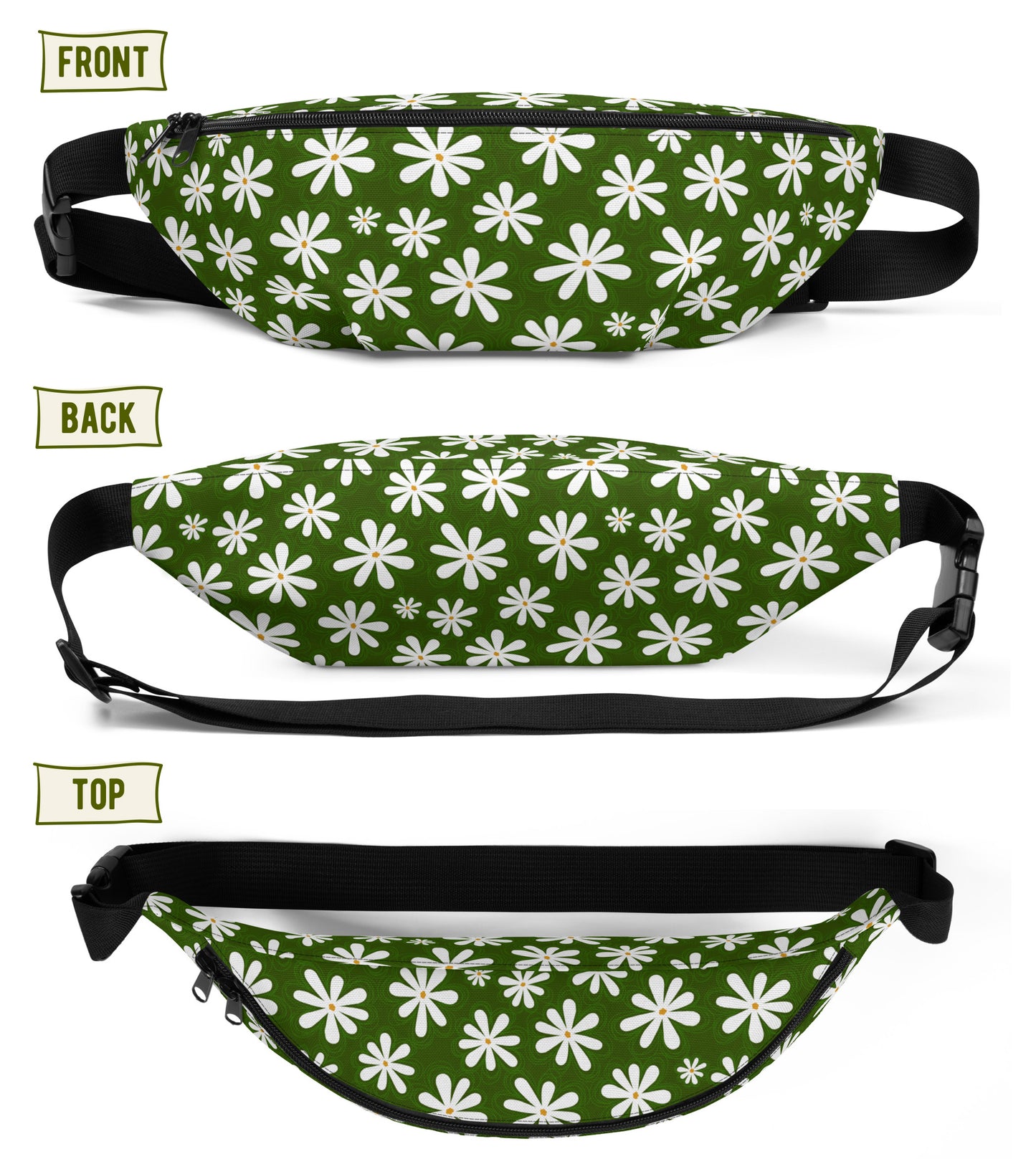 Happy Daisy Hip Pack | Hiking Sling Bag | Festival Gear
