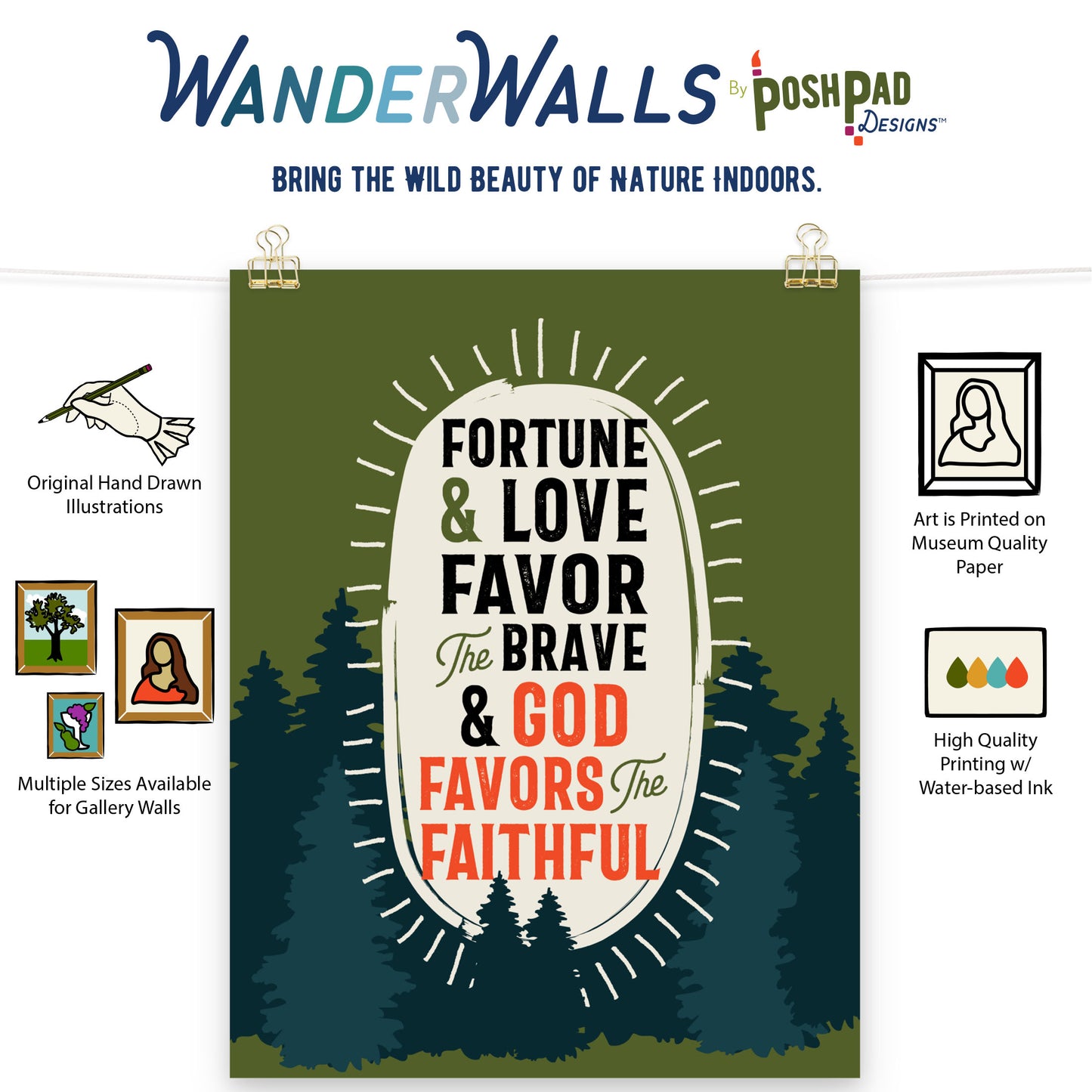 Fortune, Love, and Favor Wander Walls Art Print Poster