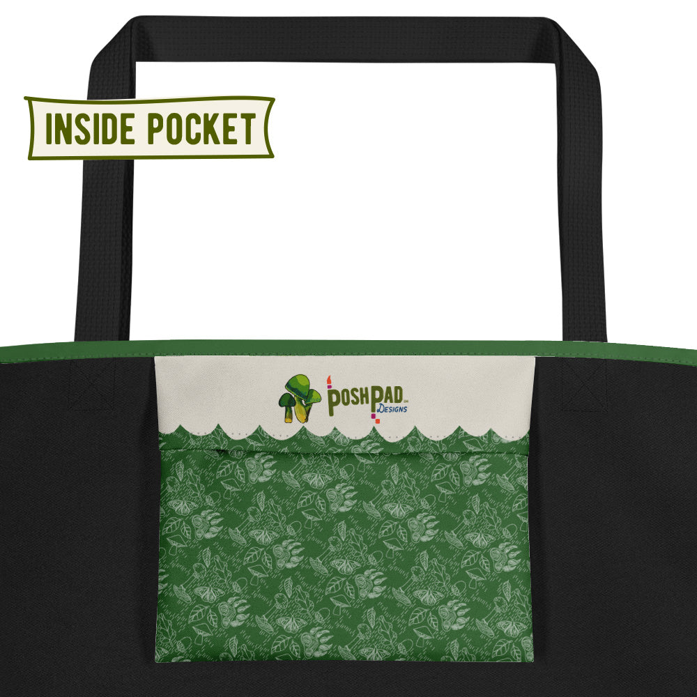 Green Mushroom Travel Tote Bag
