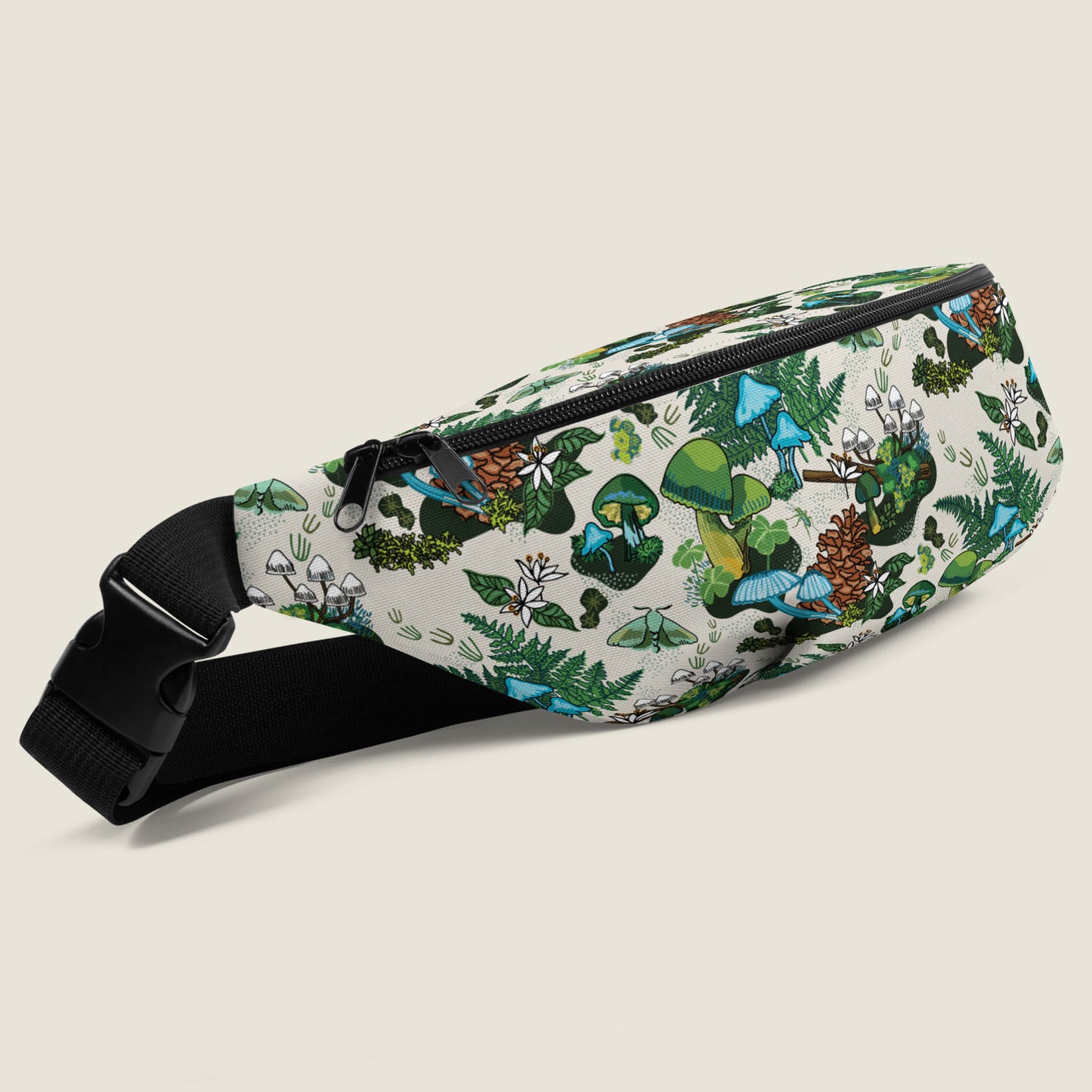 3/4 view of the green mushroom hip pack.