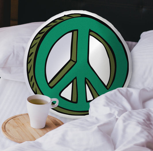 Peace Sign-Shaped Throw Pillow