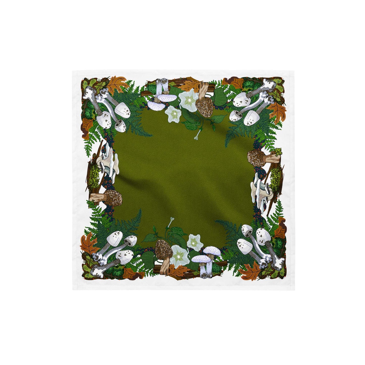 Mushrooms and Moth Eco-Friendly Bandana | Head Scarf | Eco-friendly Recycled Material | SPF Protection | Small Size