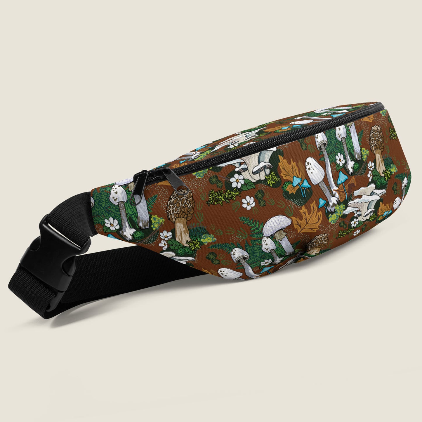 3/4 view of the white mushroom hip pack.