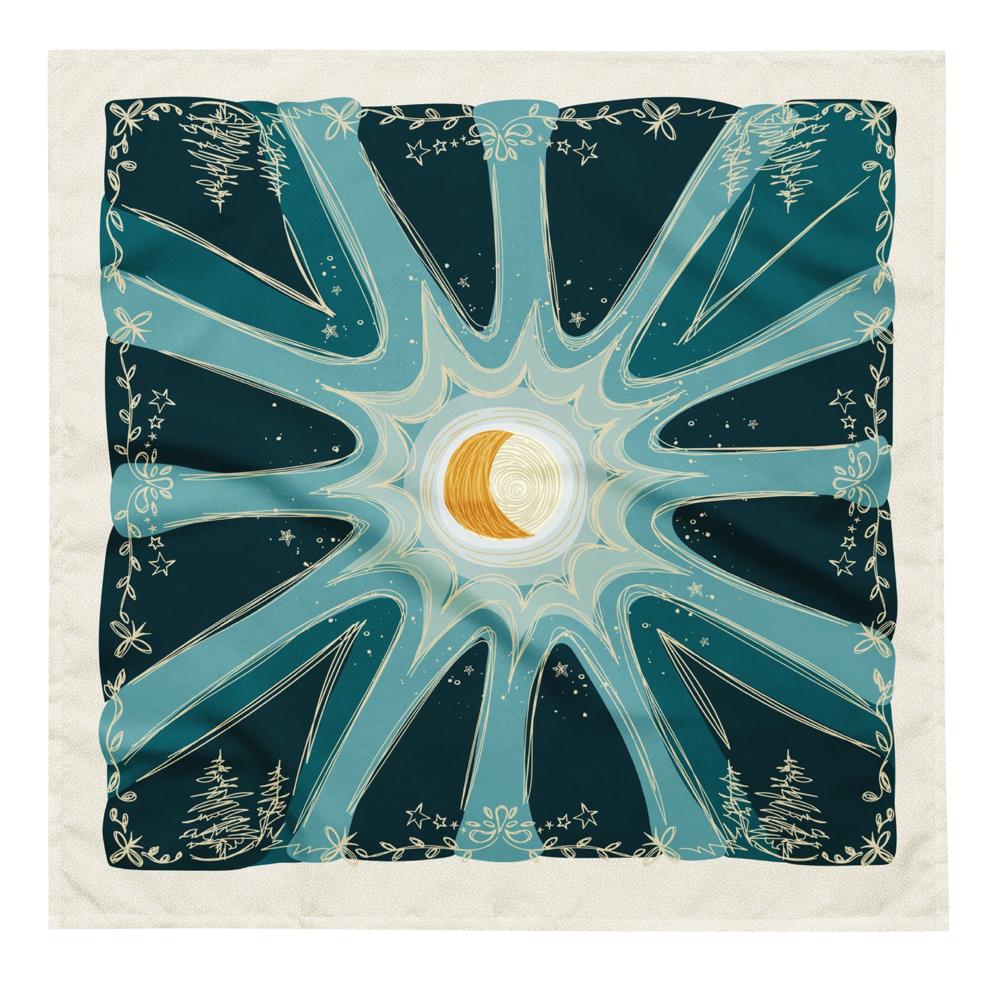 Blue Moon Bandana Scarf | Hiking Outfit | Head Wrap | Hiking Gear | How to Wear a Bandana | Large Size