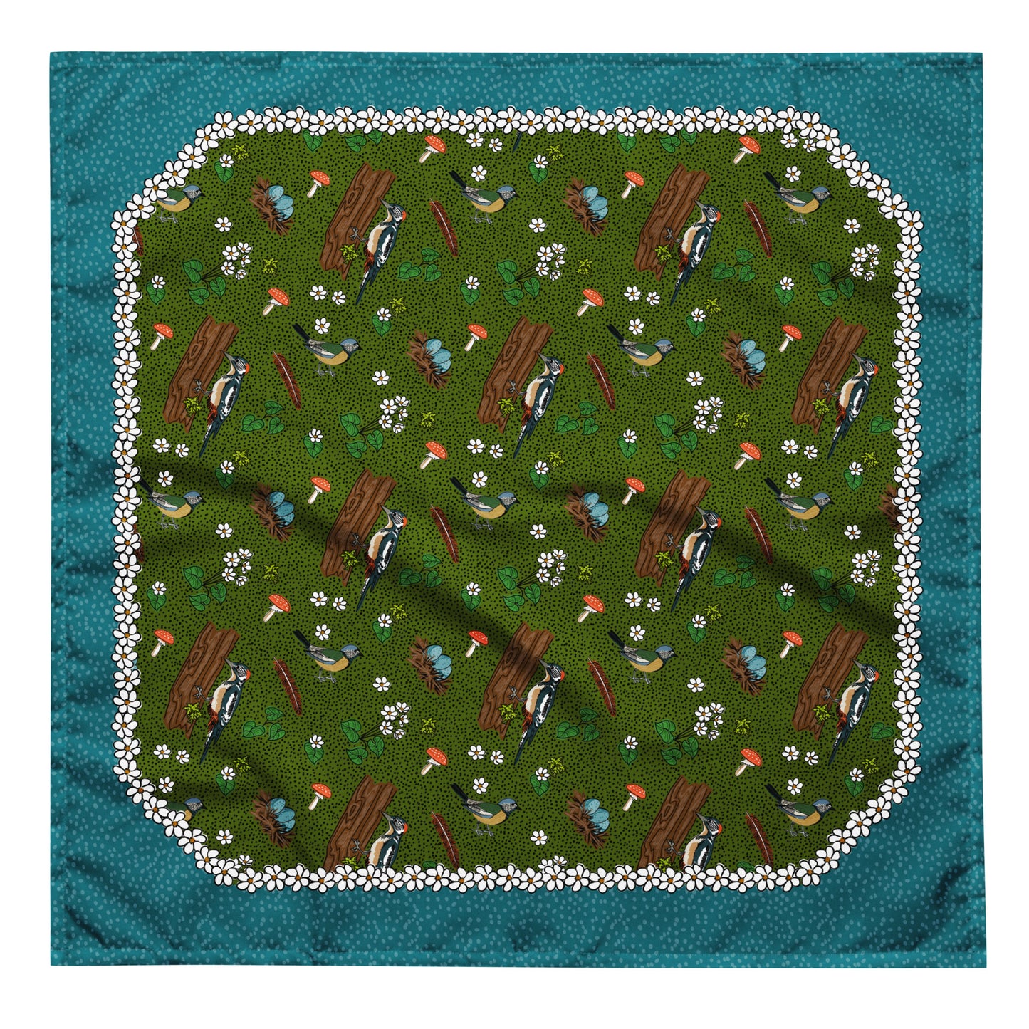 Birds Bandana Scarf | Bandana Outfit | Head Wrap | Hiking Gear | How to Wear a BandanaAll-over print bandana