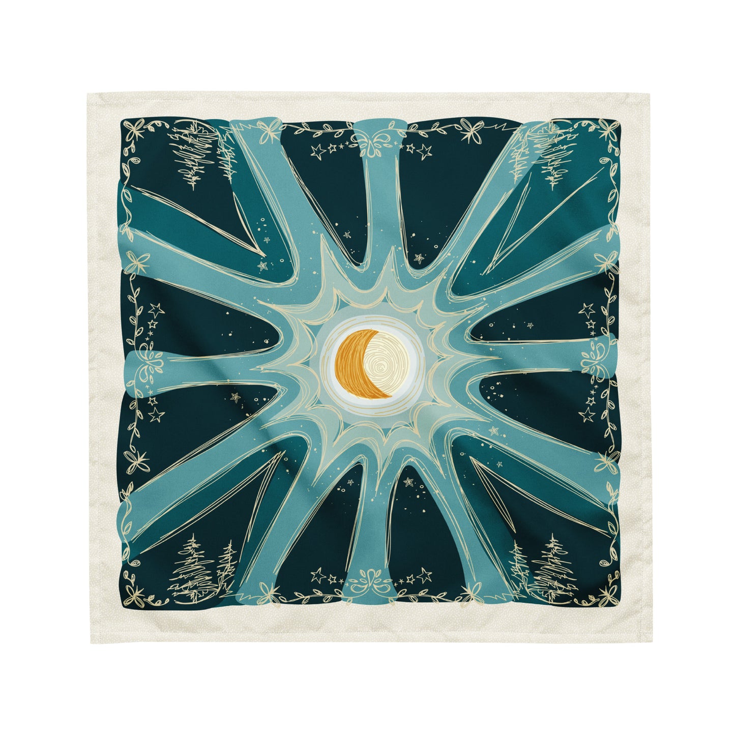 Blue Moon Bandana Scarf | Hiking Outfit | Head Wrap | Hiking Gear | How to Wear a Bandana | Medium Size