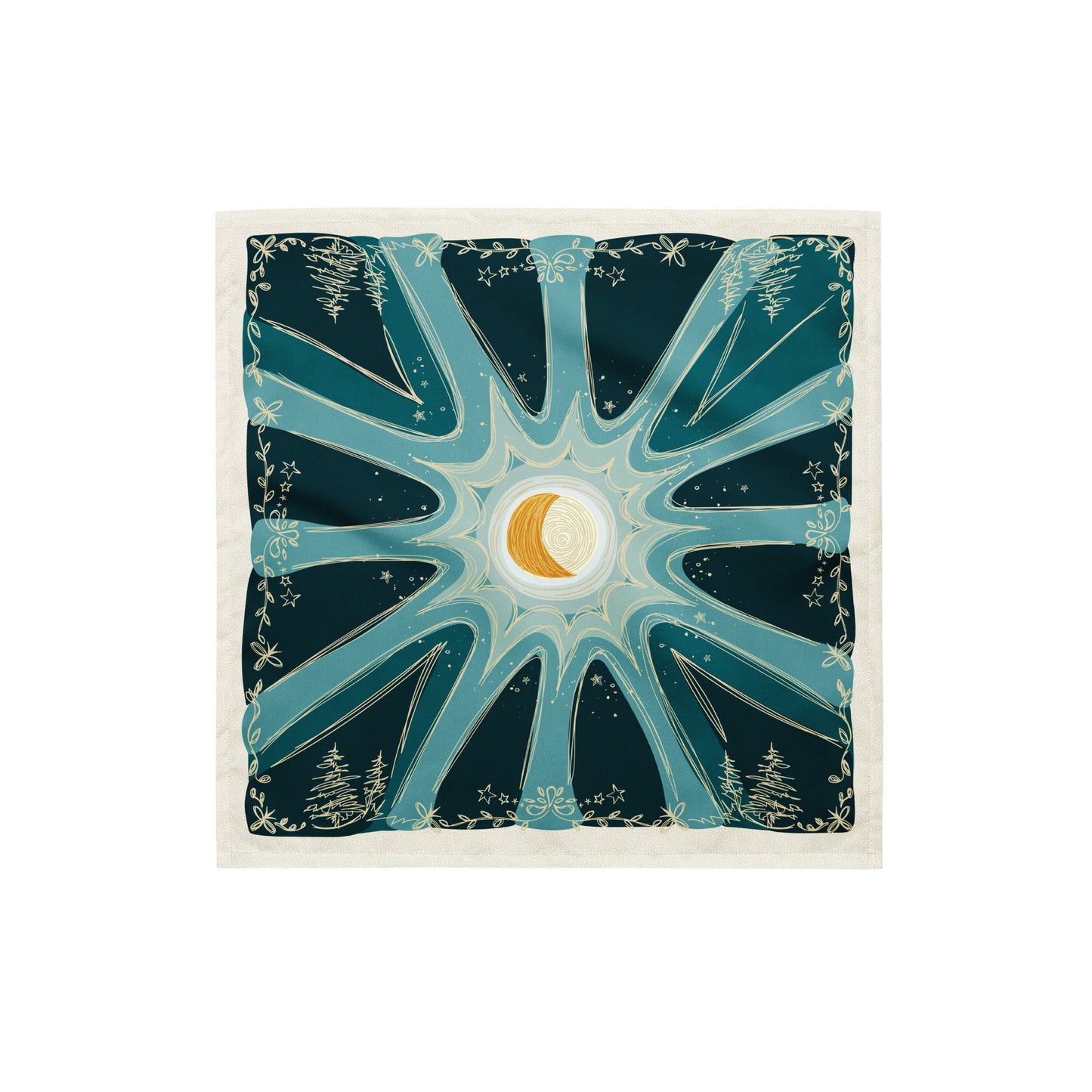 Blue Moon Bandana Scarf | Hiking Outfit | Head Wrap | Hiking Gear | How to Wear a Bandana | Small Size