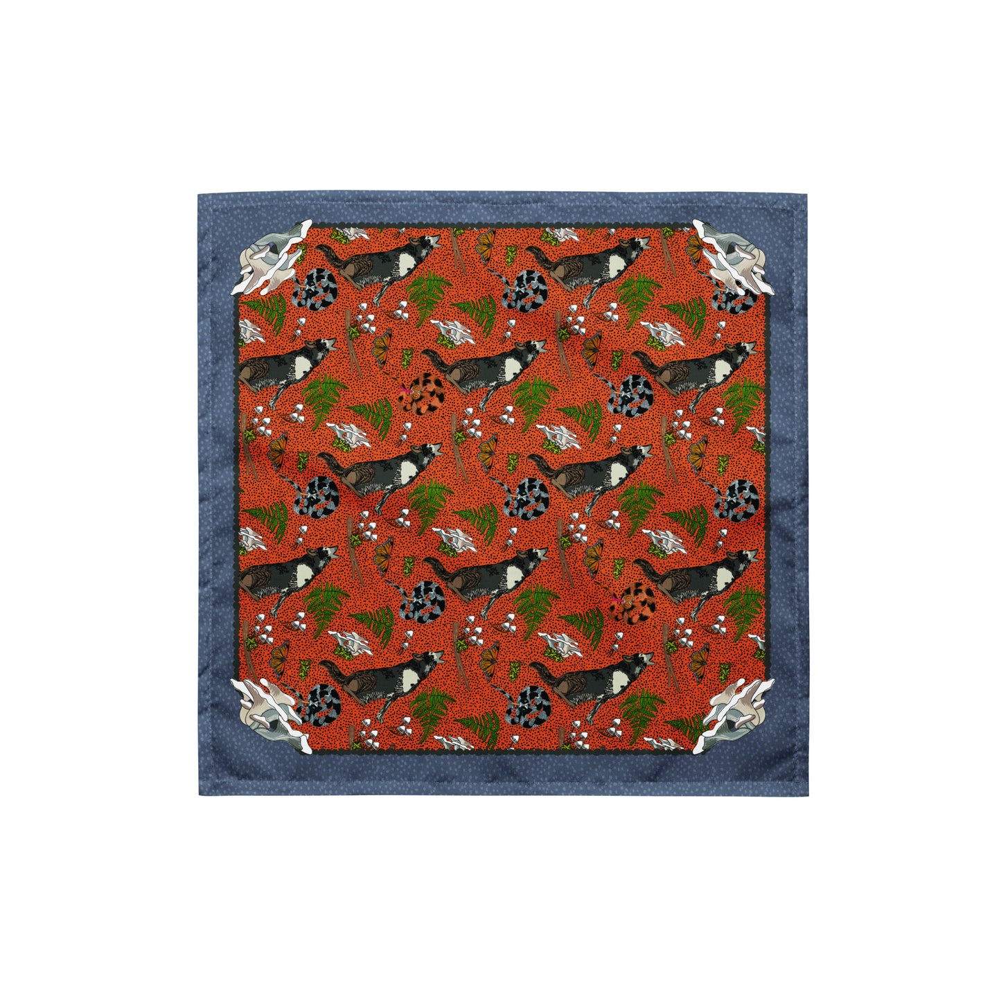Wolf, Snake, & Mushrooms Bandana Scarf | Bandana Outfit | Head Wrap | Eco-friendly Recycled Material | Hiking Gear | How to Wear a Bandana