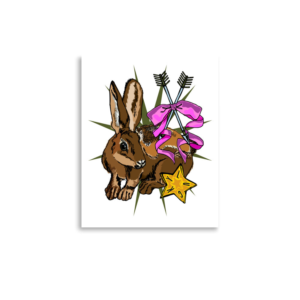 Lucky Rabbit's Path – Wander Walls Art Print | Bunny Rabbit, Bows & Arrows Wall Art | 8x10 size