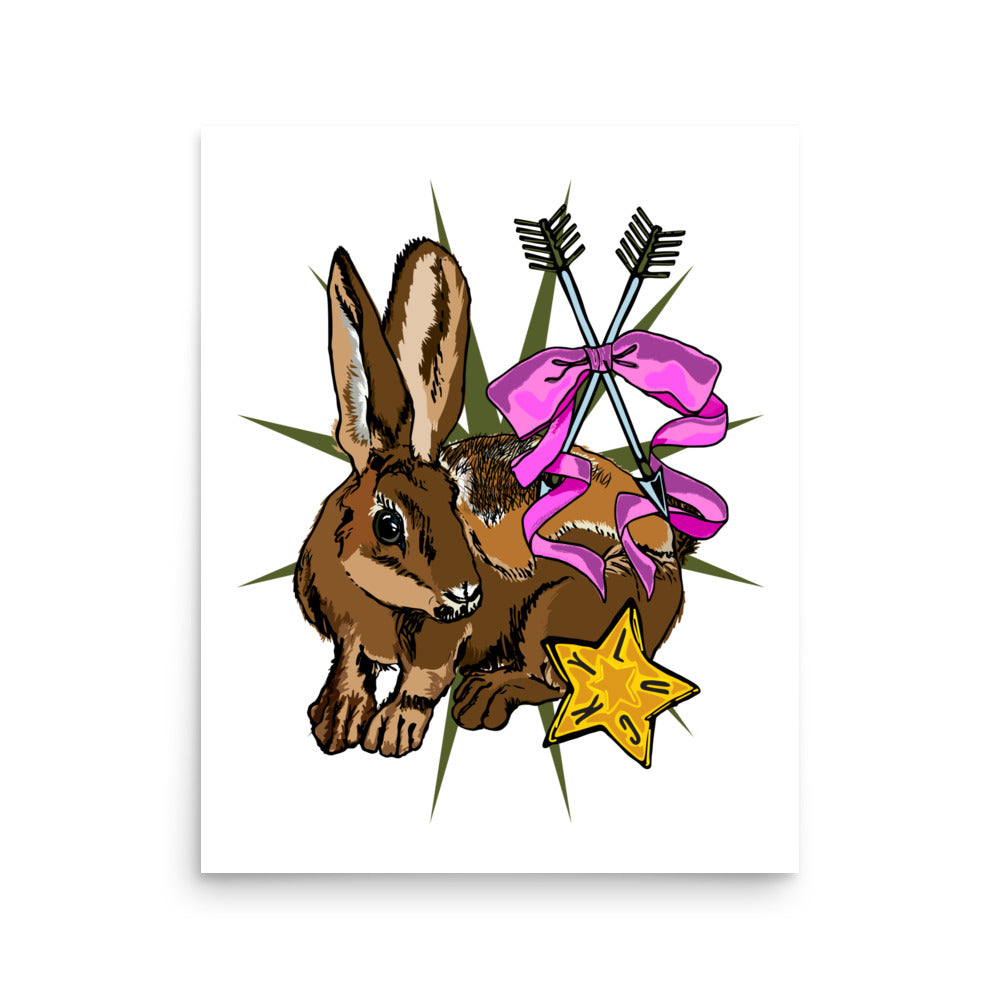 Lucky Rabbit's Path – Wander Walls Art Print | Bunny Rabbit, Bows & Arrows Wall Art | 16x20 size
