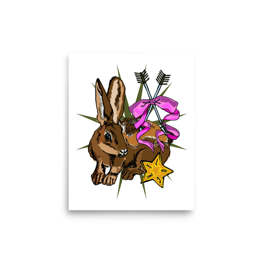 Lucky Rabbit's Path – Wander Walls Art Print | Bunny Rabbit, Bows & Arrows Wall Art | 11x14 size