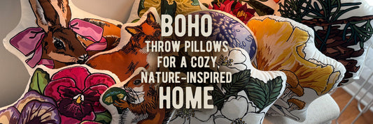 Posh Pad Designs shaped-pillows collection in a bedroom.