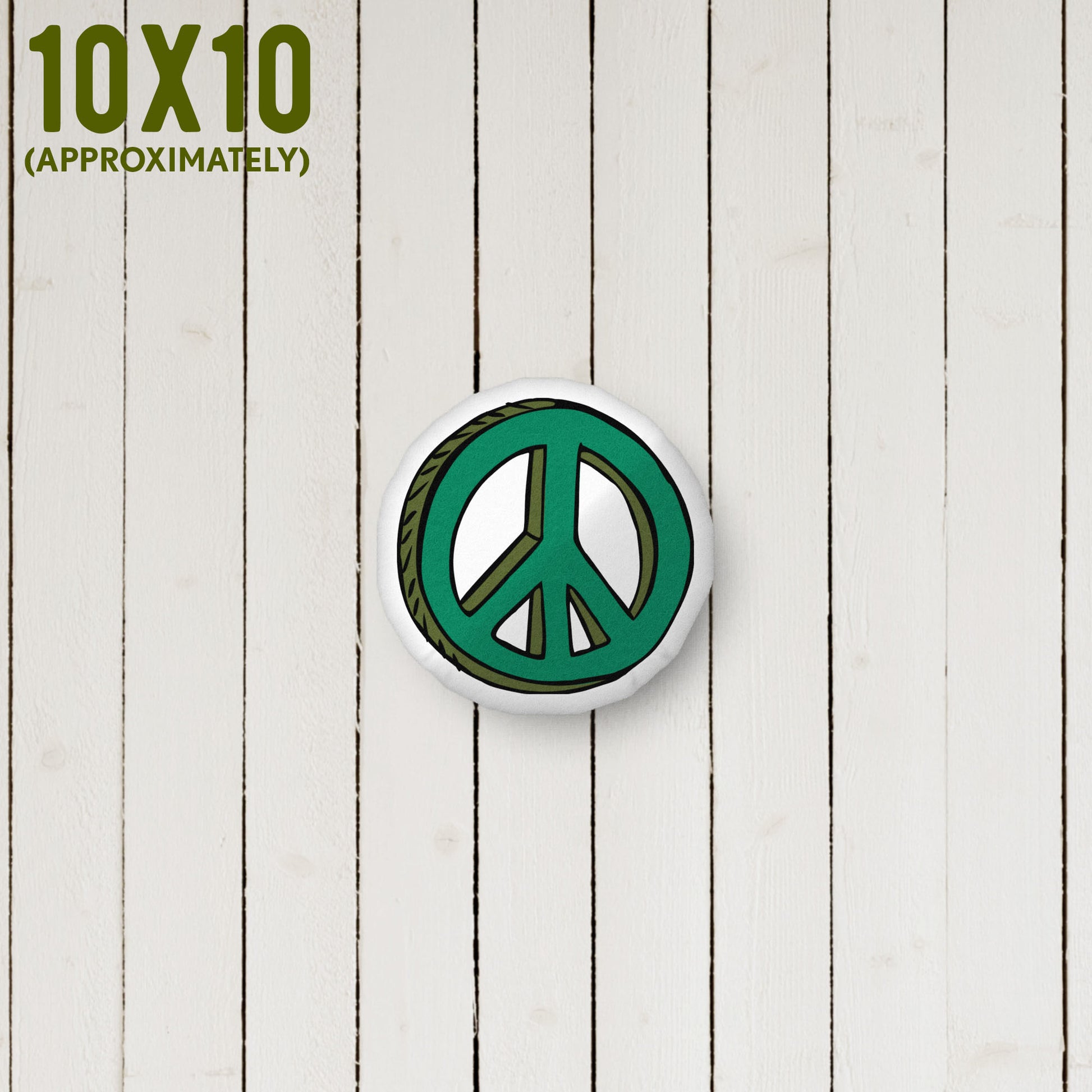 Peace Sign-Shaped Pillow | Romantic Gift | Home Decor Throw Pillow | Apartment Decor | Vintage Elegance | Small 10 x 10 inches