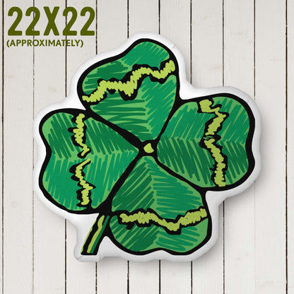 Lucky Four-leaf Clover Shaped Pillow | Rococo | Outdoorsy Girl Gift | Charms | Home Decor Throw Pillow | Apartment Decor | Vintage Elegance |  Large 22 x 22 inches