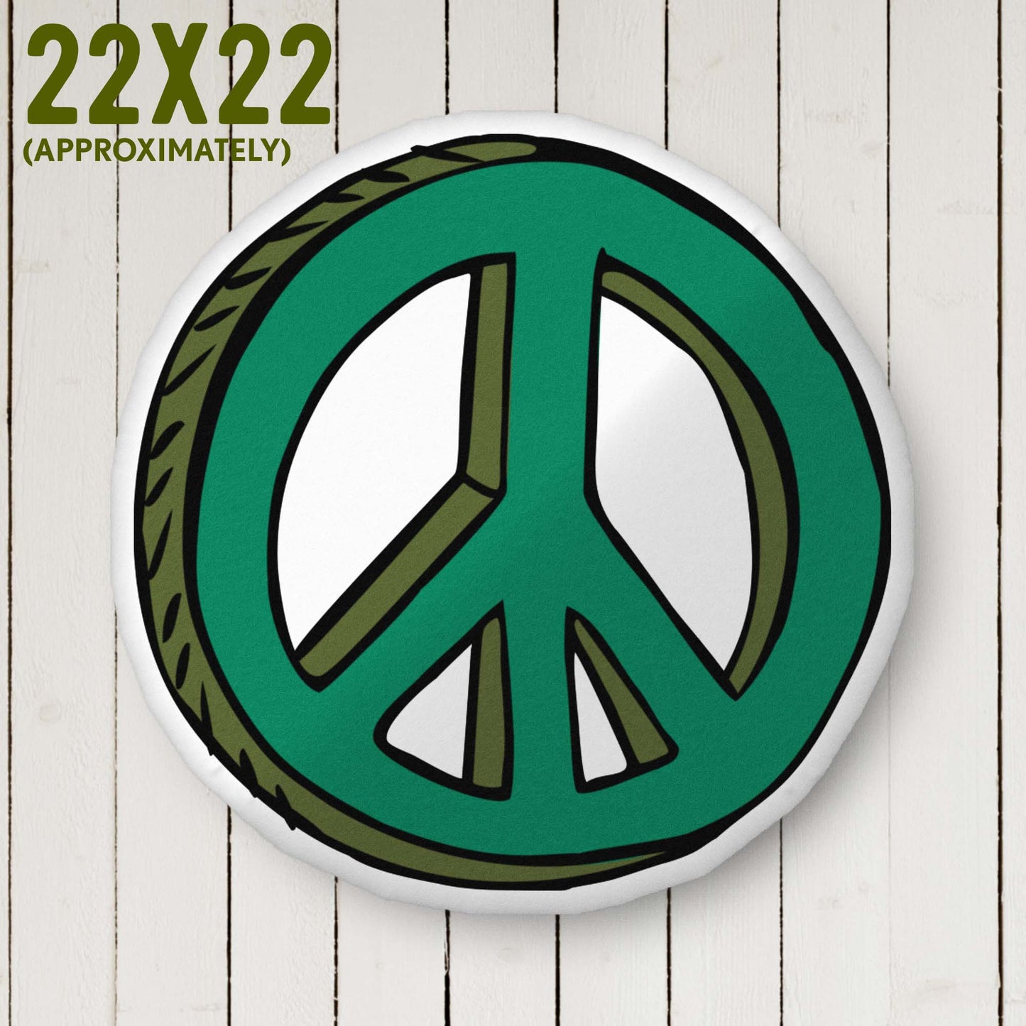 Peace Sign-Shaped Pillow | Romantic Gift | Home Decor Throw Pillow | Apartment Decor | Vintage Elegance | Large 22 x 22 inches