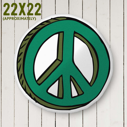 Peace Sign-Shaped Pillow | Romantic Gift | Home Decor Throw Pillow | Apartment Decor | Vintage Elegance | Large 22 x 22 inches