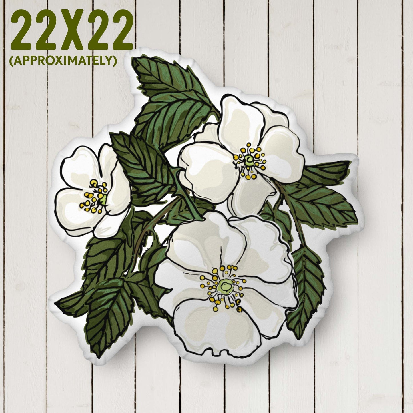 Wild Mammy Rose-Shaped Pillow | Rococo Style | Outdoorsy Girl Gift | Bow Charm | Home Decor Throw Pillow | Apartment Decor | Vintage Elegance | Large 22 x 22 inches approximately