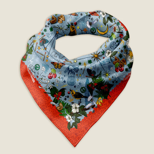 The Aquarius bandana on an ivory background.