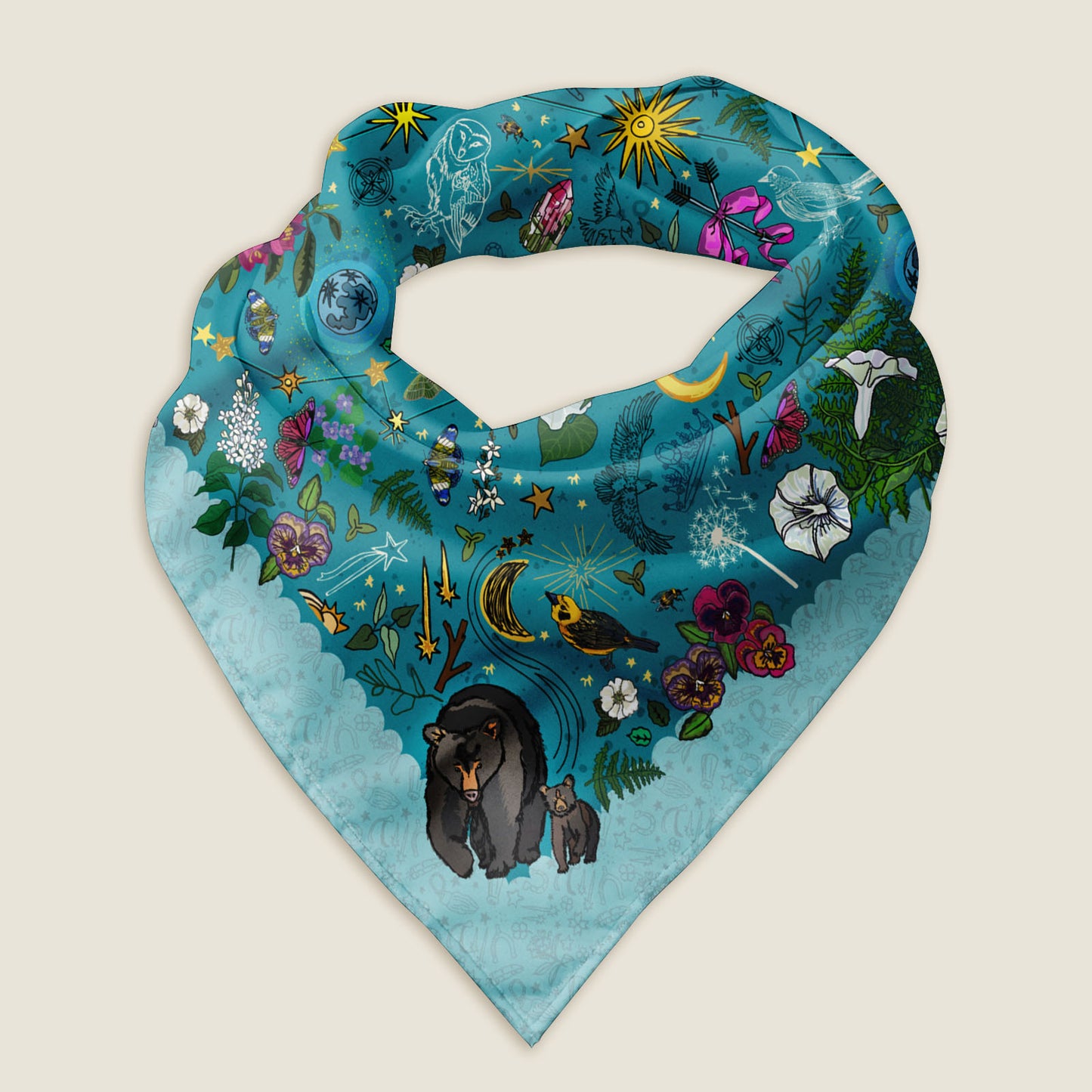 Ursa Major & Minor Stars Bandana on an ivory background.