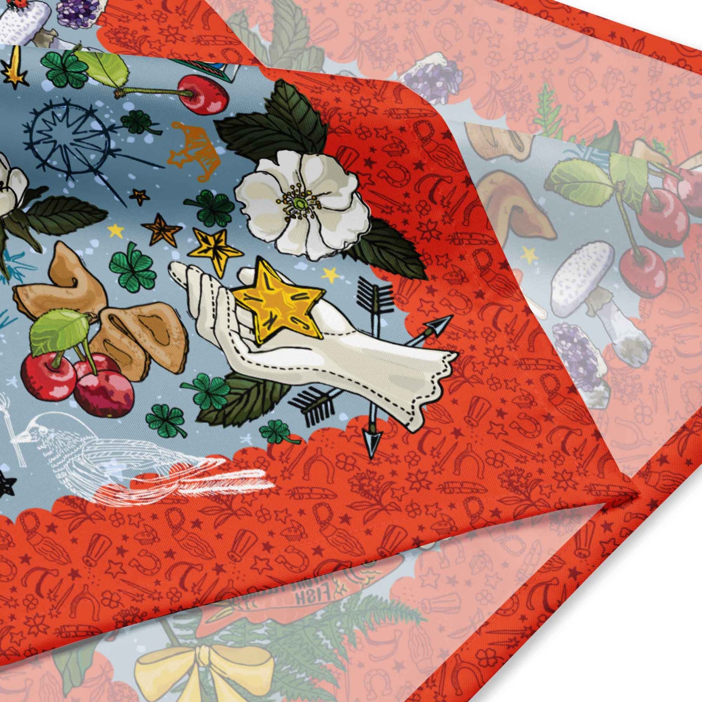This is a close-up shot of the corner of the Aquarius Star bandana.