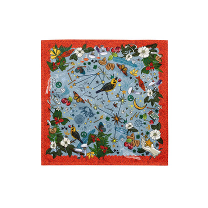 All-over print bandana | Aquarius Stars Bird Bandana Scarf | Bandana Outfit | Head Wrap | Hiking Gear | How to Wear a Bandana | Small Size