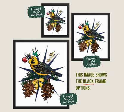 This image shows the three available sizes, which are 8x10, 11x14, and 16x20. This image shows them all in black wood frames.