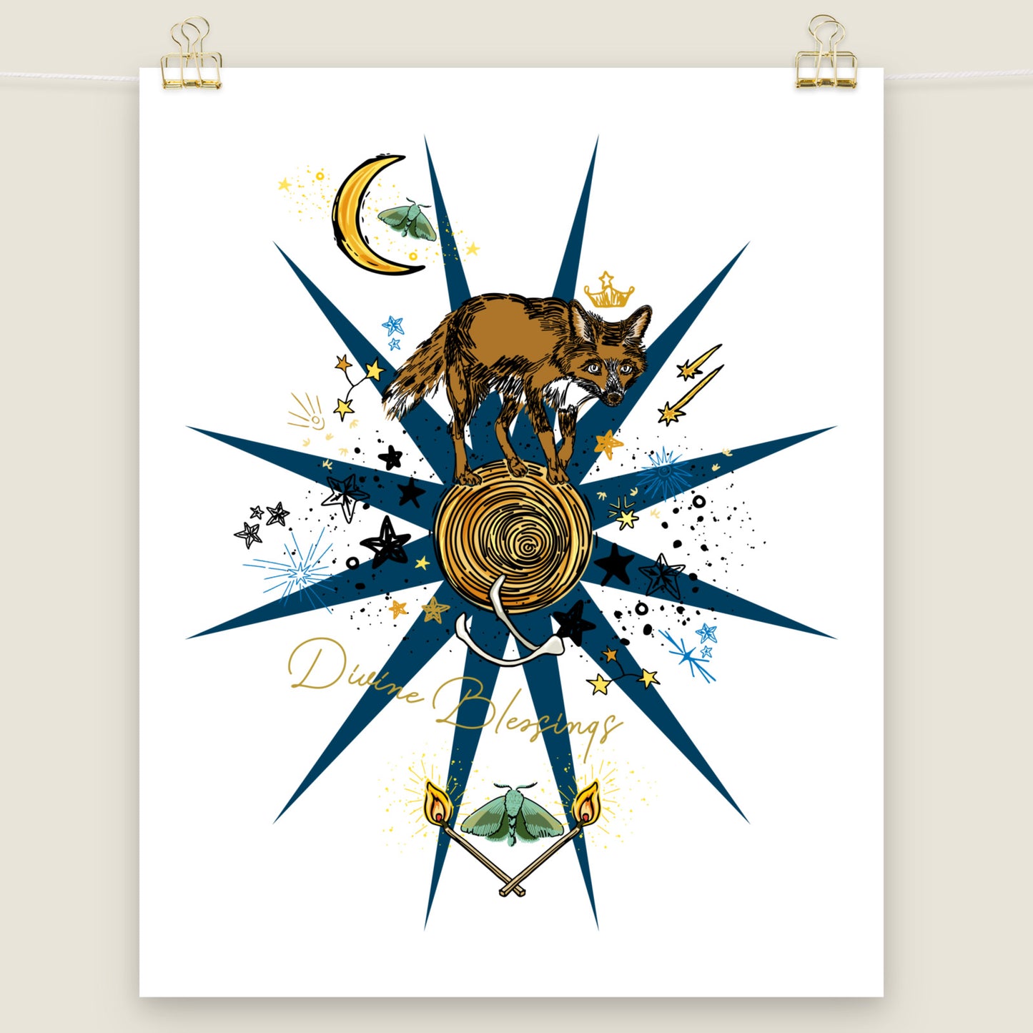 Divine Blessings Celestial Fox – Wander Wall Art Print