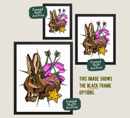 This image shows the three available sizes, which are 8x10, 11x14, and 16x20. This image shows them all in black wood frames.