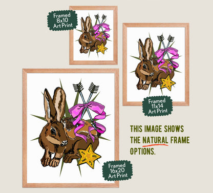 This image shows the three available sizes, which are 8x10, 11x14, and 16x20. This image shows them all in natural wood frames.