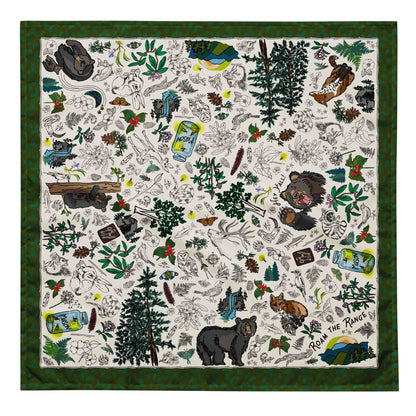 Mountain Hikes bandana in the large size which is 25x25 inches square.