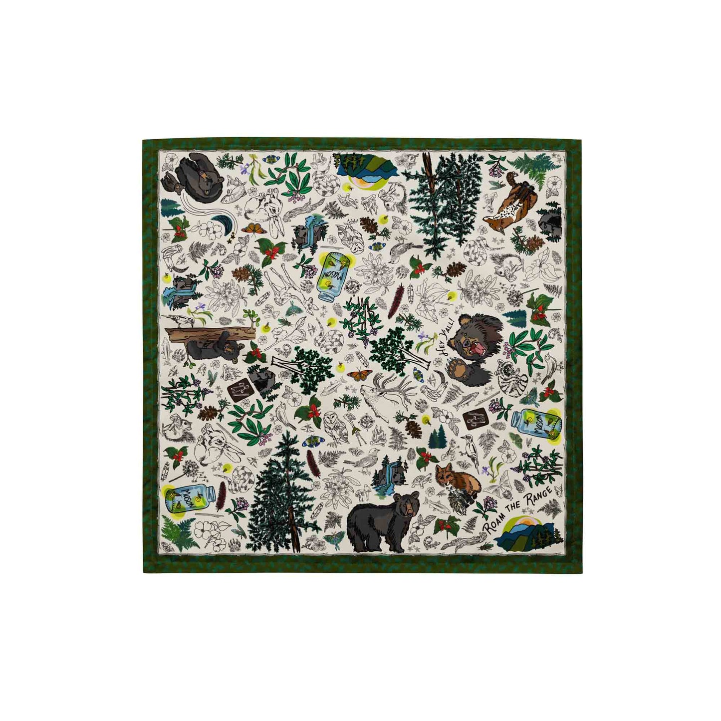 Mountain Hikes bandana in the small size which is 17x17 inches square.