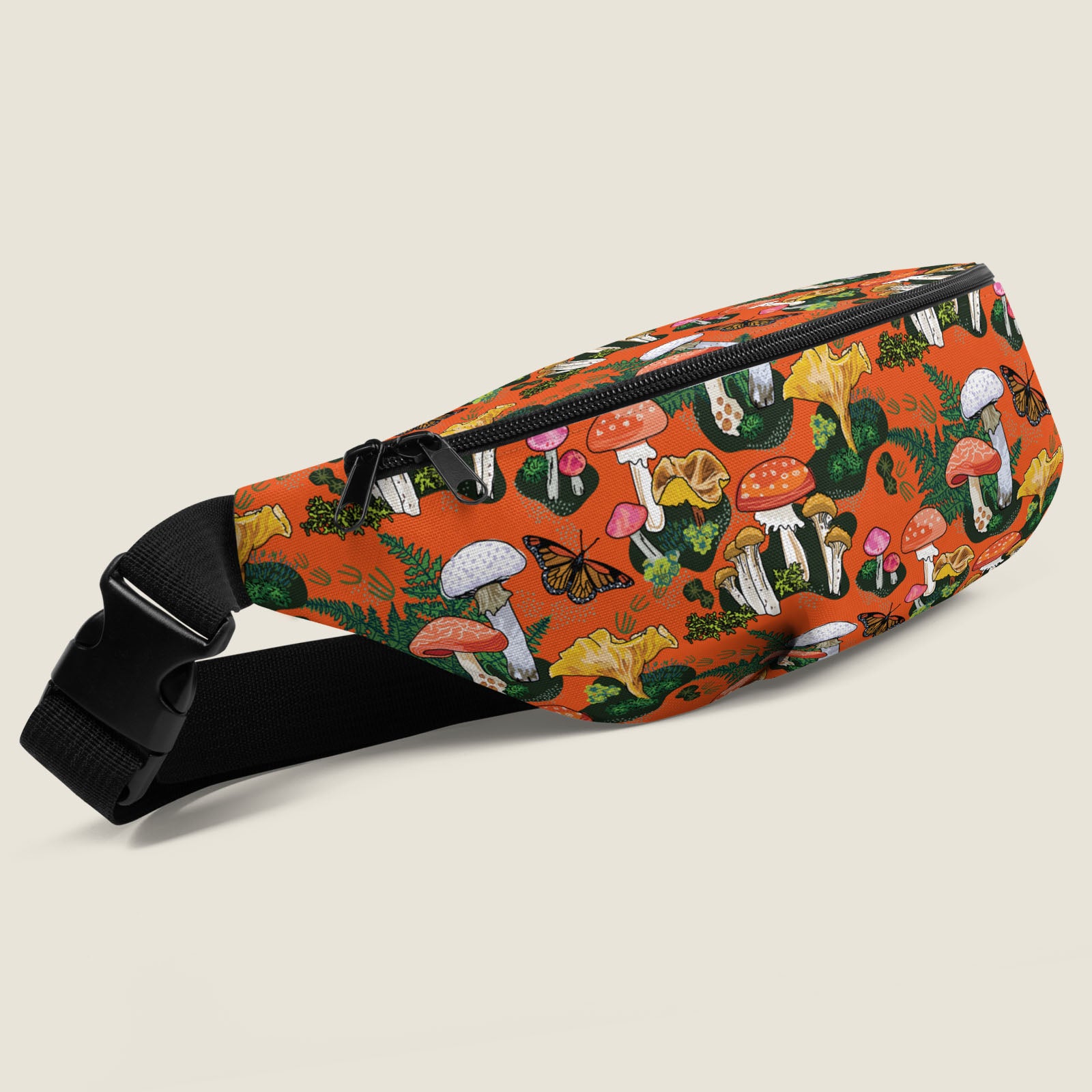 3/4 view of the red mushroom hip pack.