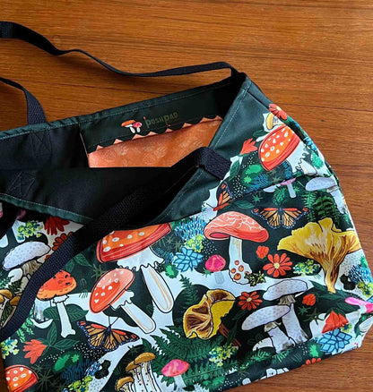 This is a photo showing the inside pocket of the tote bag.