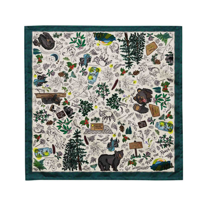 Great Smoky Mountains Bandana Scarf | Hiking Outfit | Head Wrap | Medium Size 21x21 Inches