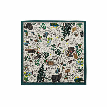 Great Smoky Mountains Bandana Scarf | Hiking Outfit | Head Wrap | Small Size 17x17 Inches