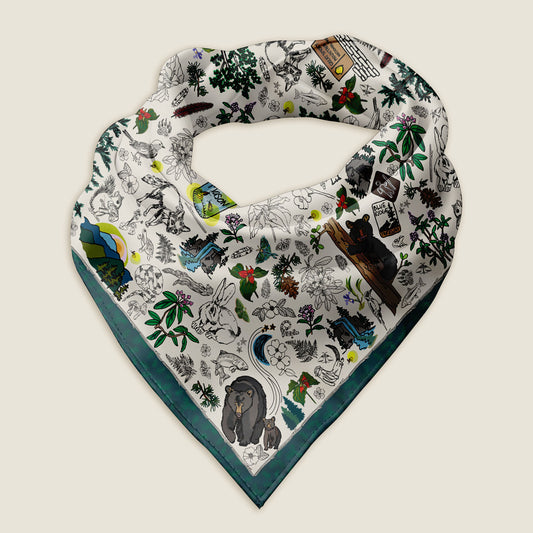 Smoky Mountains bandana on an ivory background.