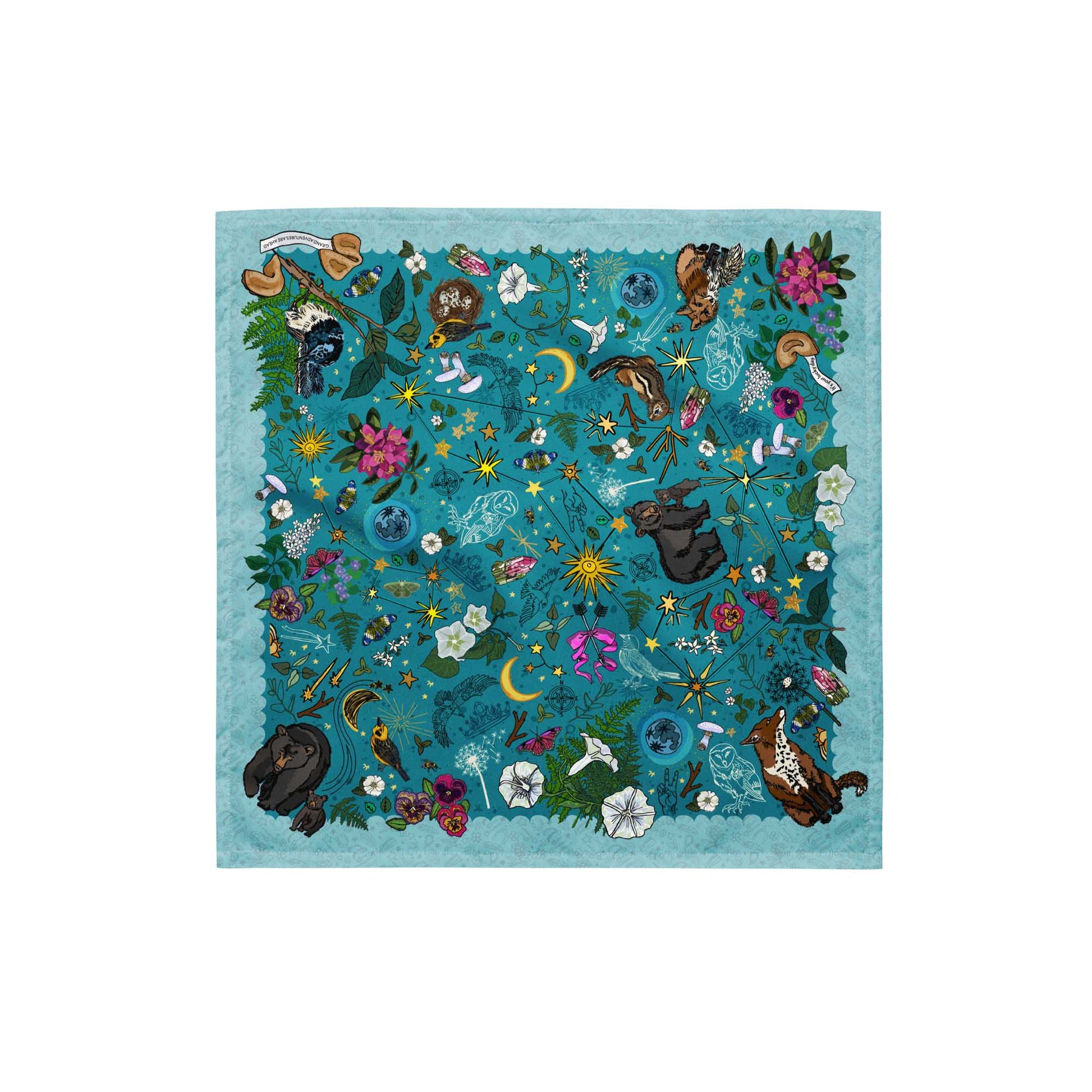 Ursa Major & Minor Stars Bandana Scarf in the small size which is 17x17 inches square.