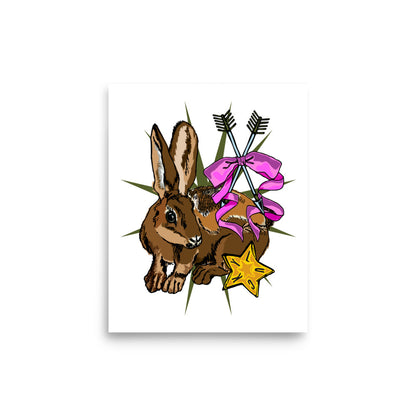 Lucky Rabbit's Path – Wander Walls Art Print | Bunny Rabbit, Bows & Arrows Wall Art | 11x14 size