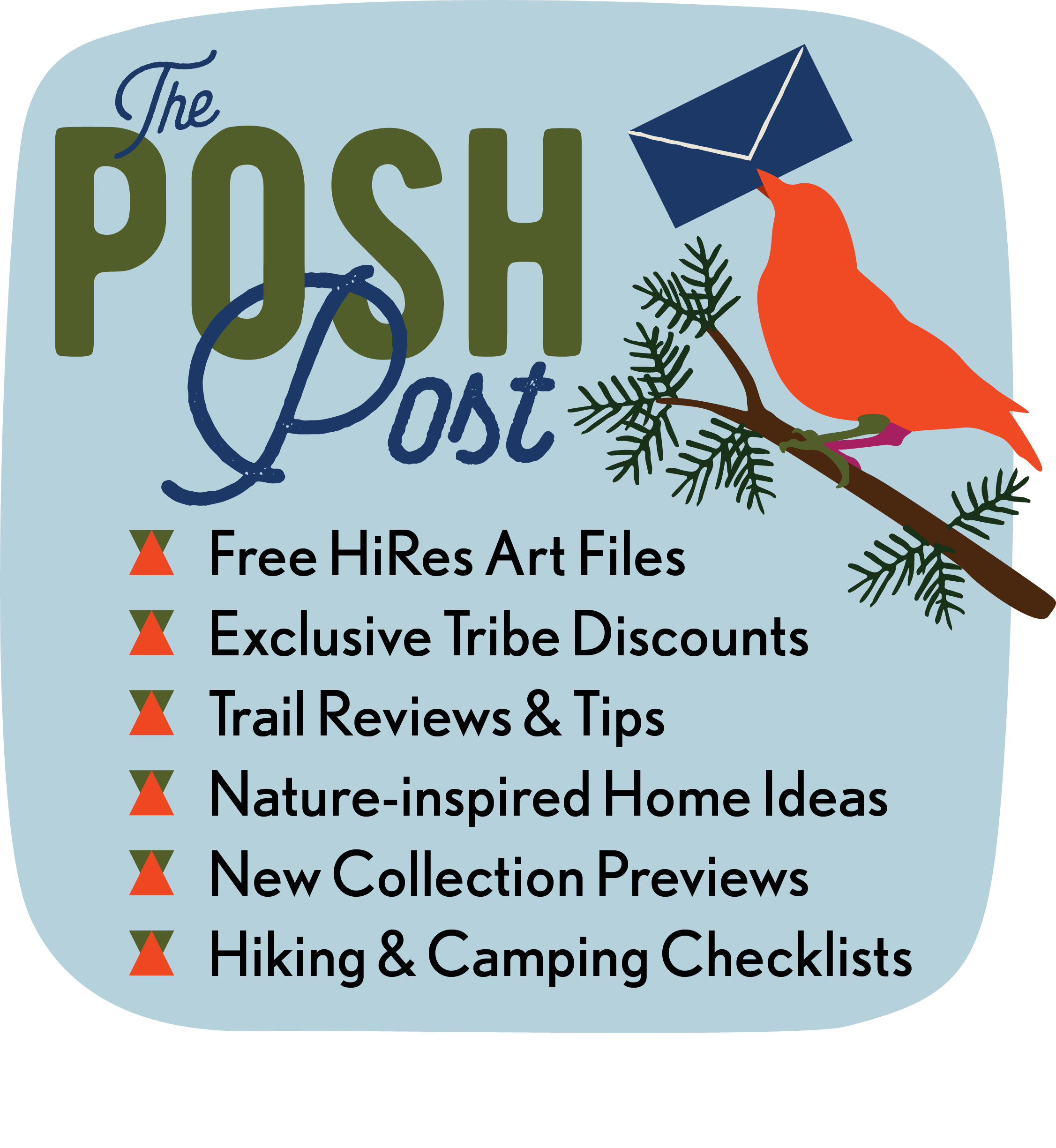 A list of content that is included in the newsletters.